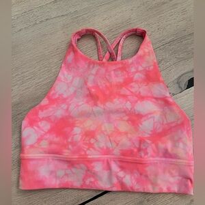 Lululemon Energy Bra High Neck Long Line Shibori Support B-C Yoga Sz 6